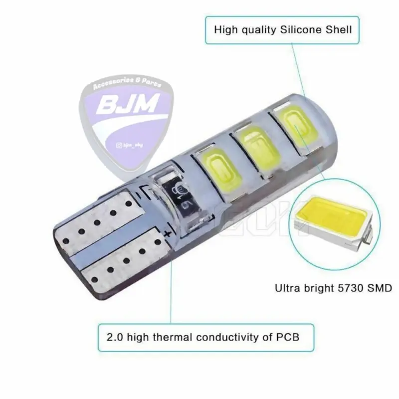 T10 Crystal Jelly 6 Mata STROBO/Kedip Led 5730 Lampu Senja Sen/Sein Biru Hijau 3
