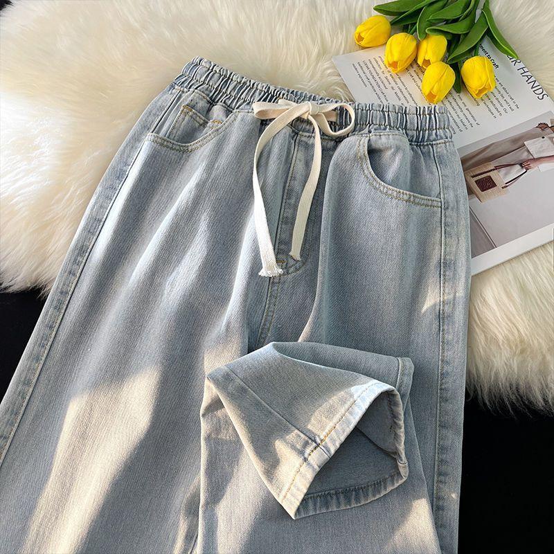 Product Introduction of Quần Jean Thẳng, Dành Cho Nữ, Cạp Thun Nhỏ Ống Rộng, Dáng Rộng Vừa Vặn, Thích Hợp Cho Học Sinh, Dễ Phối Đồ, Cạp Cao, Quần Dài Ins, Thời Trang, Mùa Xuân Và Mùa Thu, 2024 4