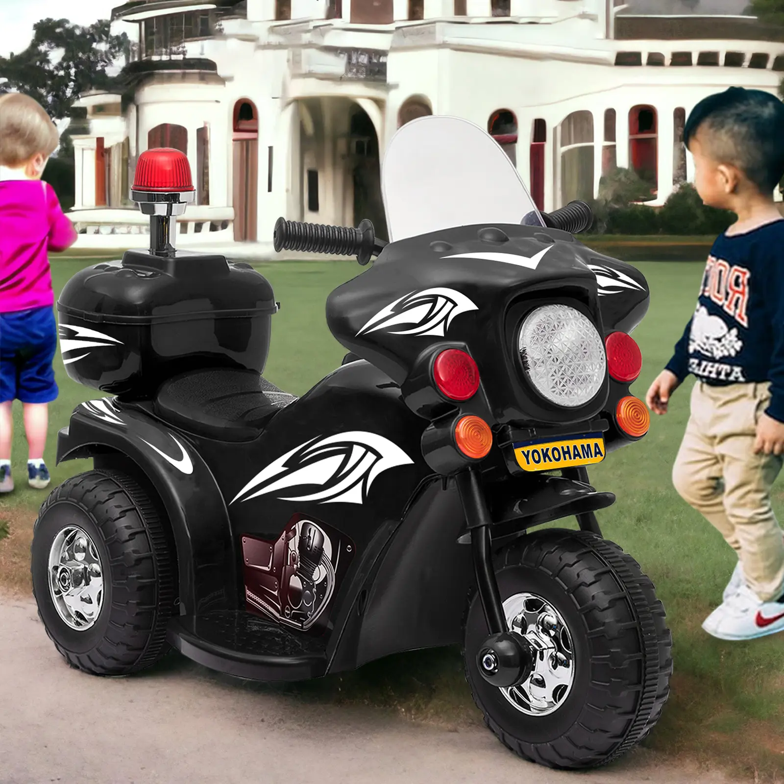 FUKUSHIMA CHILDREN'S POLICE ELECTRIC  MOTOR CAR rechargable for kids (991)