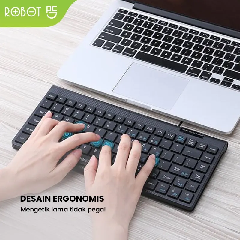 ROBOT Portable Mini Wired Keyboard RK10 Ultra-Thin - Garansi Resmi 1 Tahun (RK10) [ BISA COD ] 5