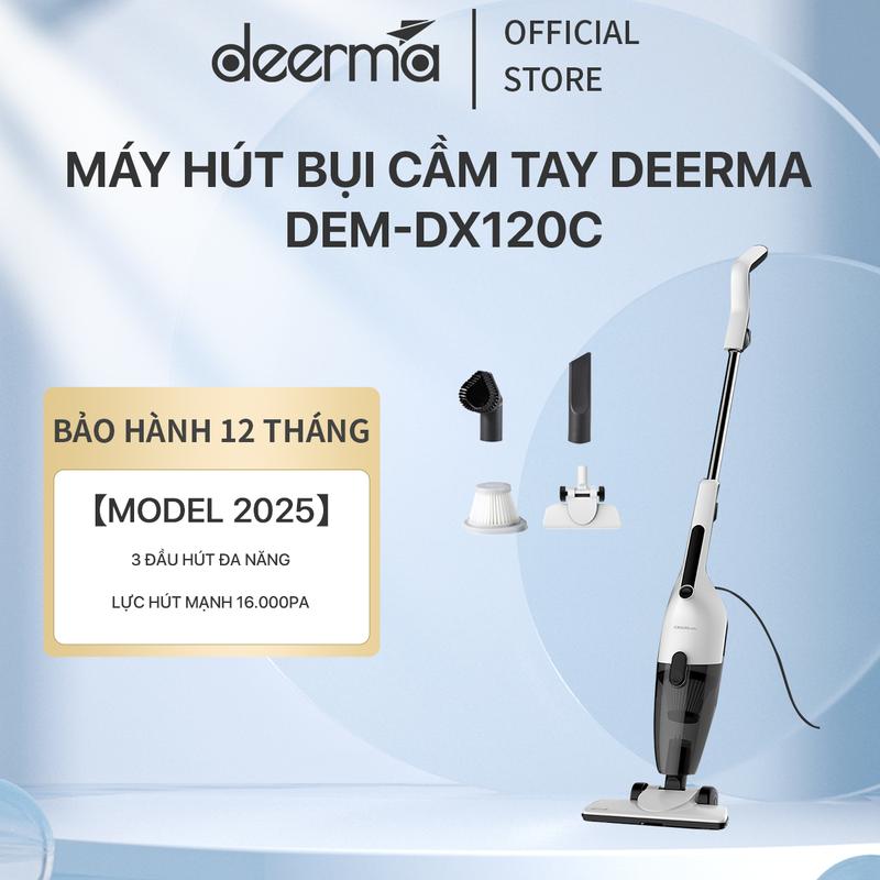 Máy hút bụi cầm tay Deerma DX120C lực hút 16000pa, công suất 600W phiên bản mới 2025 - Bảo hành 12 tháng