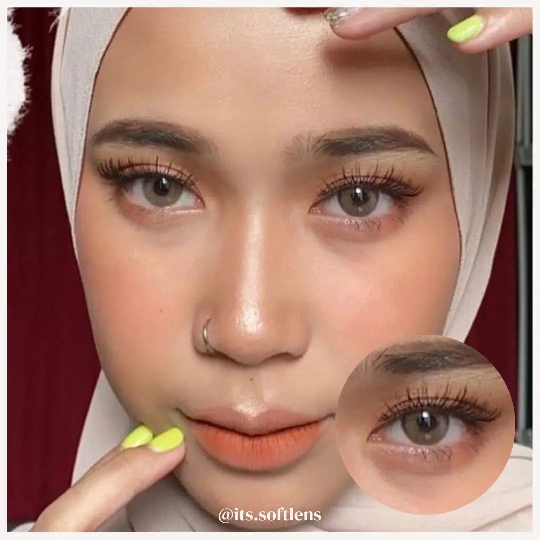 Softlens Dubai Ocre Brown Bisa Minus Normal + Free Lens Case Natural Trendy Monthly Replace
