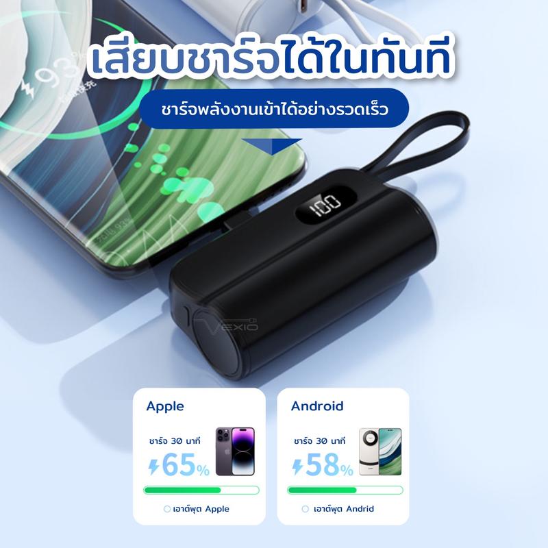 Product Introduction of พาวเวอร์แบงค์ดีไซน์ใหม่ แคปซูลแบตเตอรี่ ความจุ10000 mAh แคปซูลแบตเตอรี่ ชาร์จได้ตลอด พกพาได้ทุกที่สะดวกไม่เกะกะ ใช้งานง่าย 11