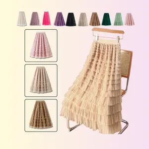 FOLADY - P078 Rok Milana Jumbo Korean style berbahan tulle premium dengan furing katun lembut. Desain layered 10 tingkat yang anggun dan flowy, tidak terawang. Pinggang karet elastis, nyaman dipakai, cocok untuk tampilan manis dan elegan