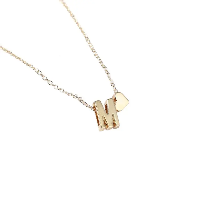 Vòng Cổ 26 Chữ Cái Đầu Tiên, Vòng Cổ Trái Tim, Dành Cho Phụ Nữ Và Trẻ Em Gái, Đồ Trang Sức, Tình Bạn, Quà Tặng Sinh Nhật Và Giáng Sinh, Có Sẵn Trong 1 / 5 Cái 2