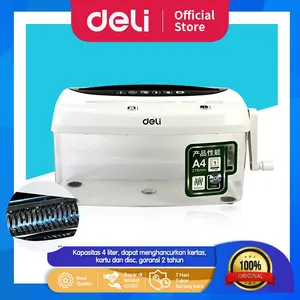 Deli Penghancur kertas manual Paper Shredder kapasitas 1 lembar 9935 Plastik