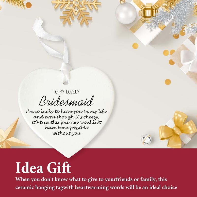 Product Introduction of Ceramic Heart Shaped Ornament, Bridesmaid Gift, Bridesmaid Decoration, Party Gift for Bridesmaid, Wedding Party Favors 2