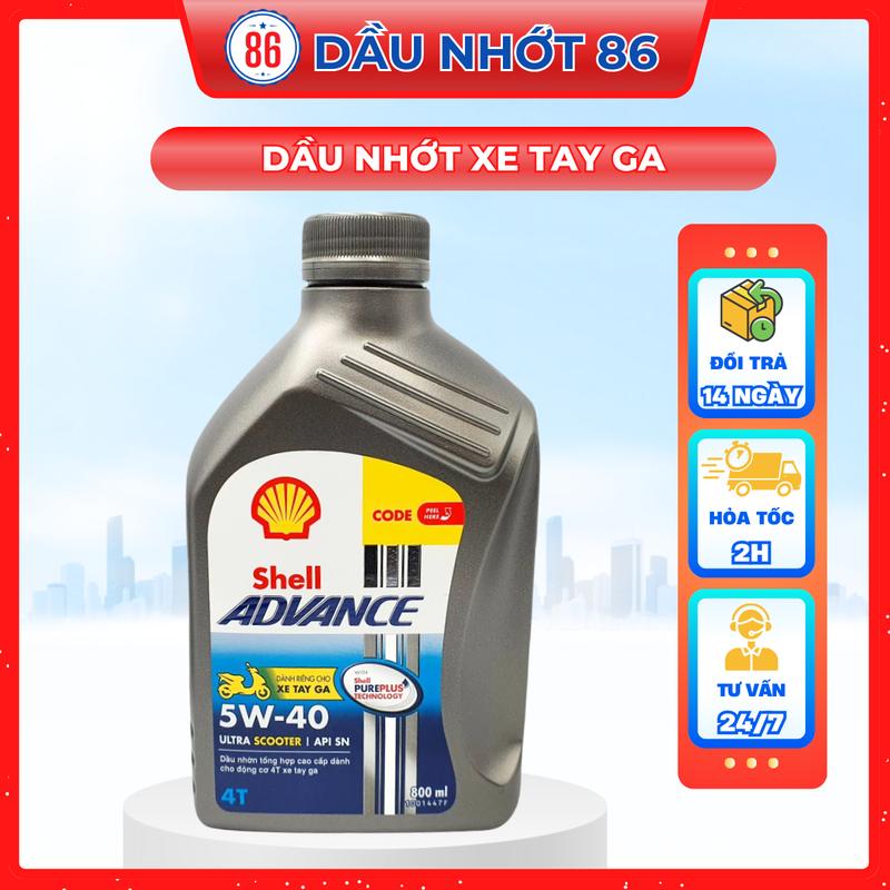 Nhớt Shell Ultra 5W40-Dầu nhớt cao cấp cho xe tay ga