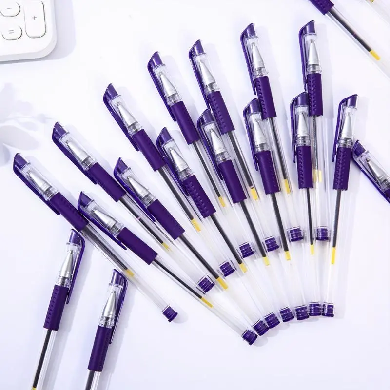 0.5mm Purple Ink Ballpoint Pen, 10pcs/set Quick Drying Ballpoint Pen, Lightweight Plastic Design Writing Pen for Office, School & Signature 2