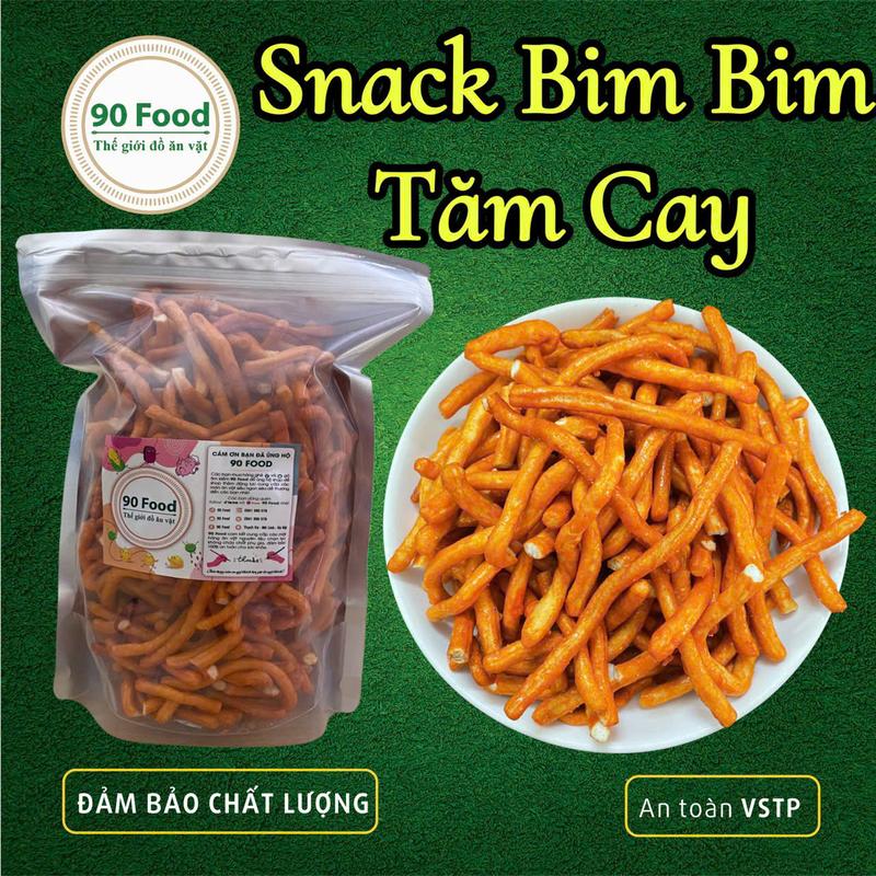 Snack bim bim tăm cay phô mai 90 Food 500G - 1000G giòn tan thơm ngon nhức nách