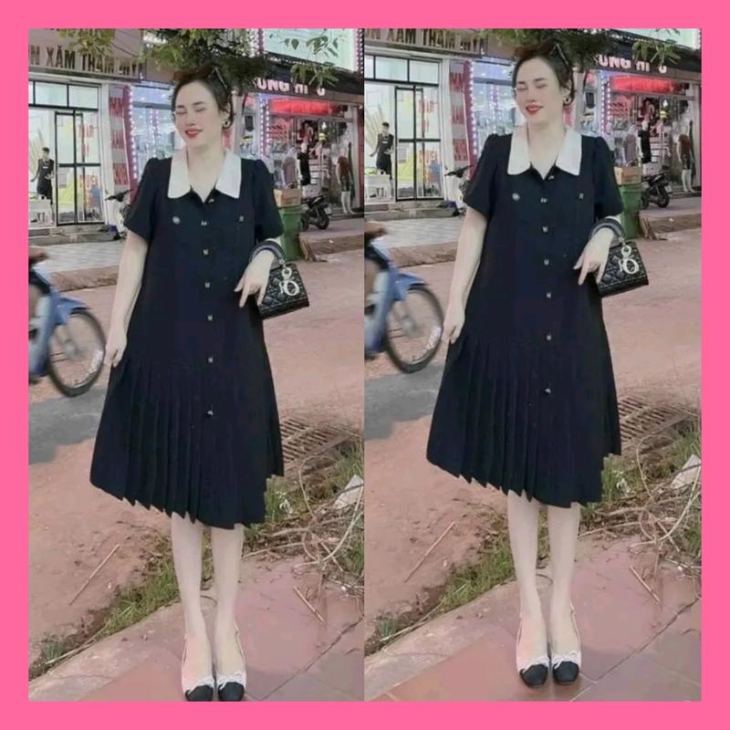 Đầm bigsize dáng suông dưới 70kg. đầm bầu, váy giấu bụng, mũn mĩn Nữ Dress Women Đen