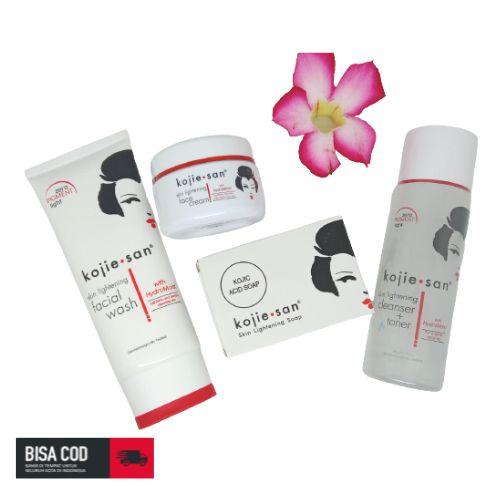 Product Introduction of ( PROMO ) Paket Lengkap Kojisan / Kojie san 4 in 1 Face Lightening Cream / toner 100 ml / skin lightening soap 65 gr / skin lightening facial wash / Original 100% BPOM Wajah Pencerah Cleanser 0