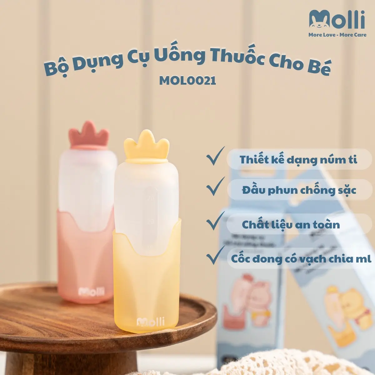 Dụng cụ uống thuốc silicon cho bé Molli Silicone