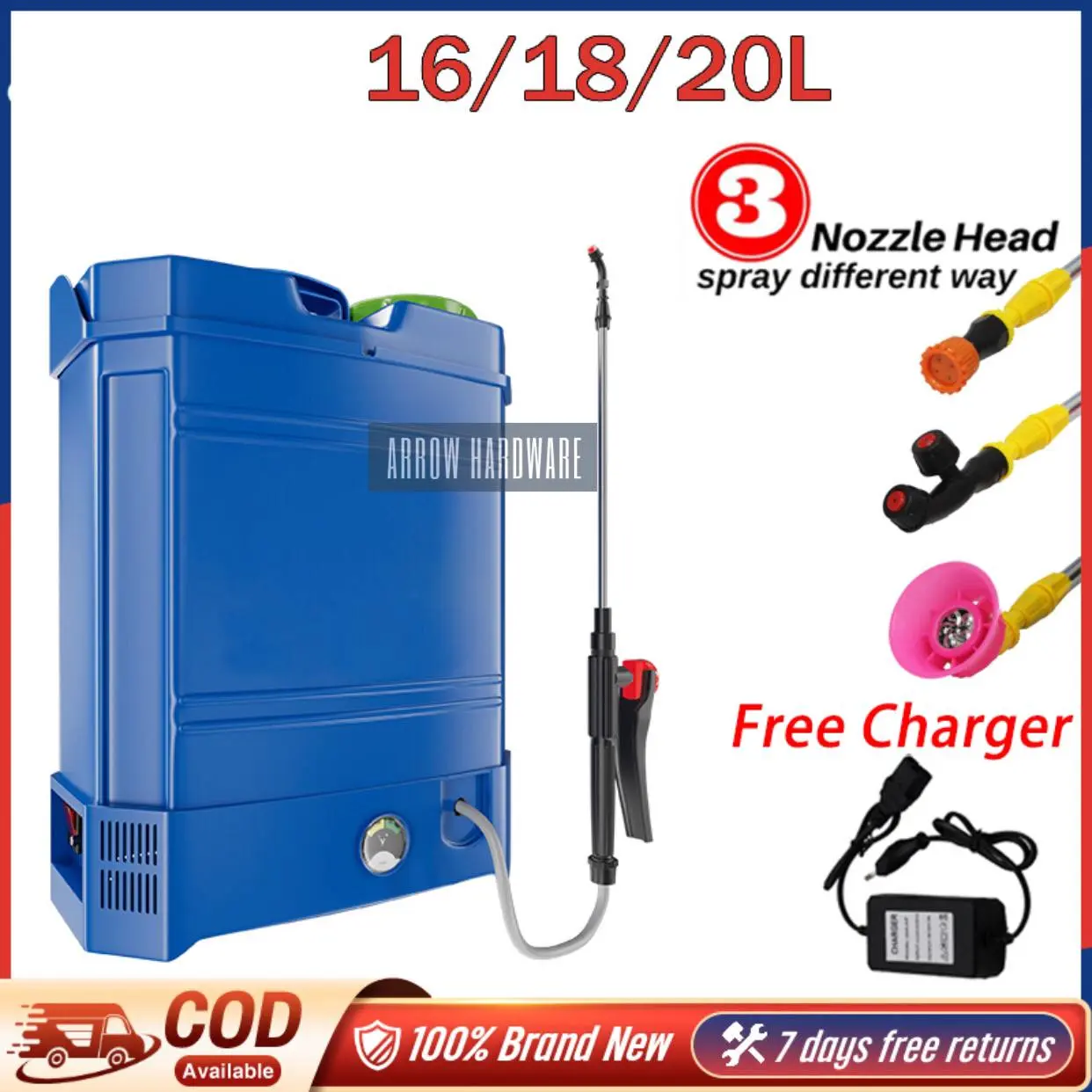 16L Knapsack Electric Sprayer Agriculture Rechargeable Sprayer Gardening Power
