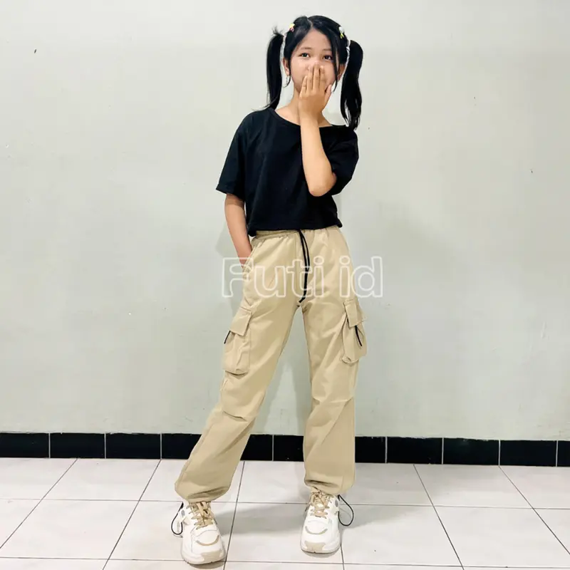 FUTI ID - Jessie Kids Celana Cargo Fashion liburan anak 8 - 12 Tahun 1