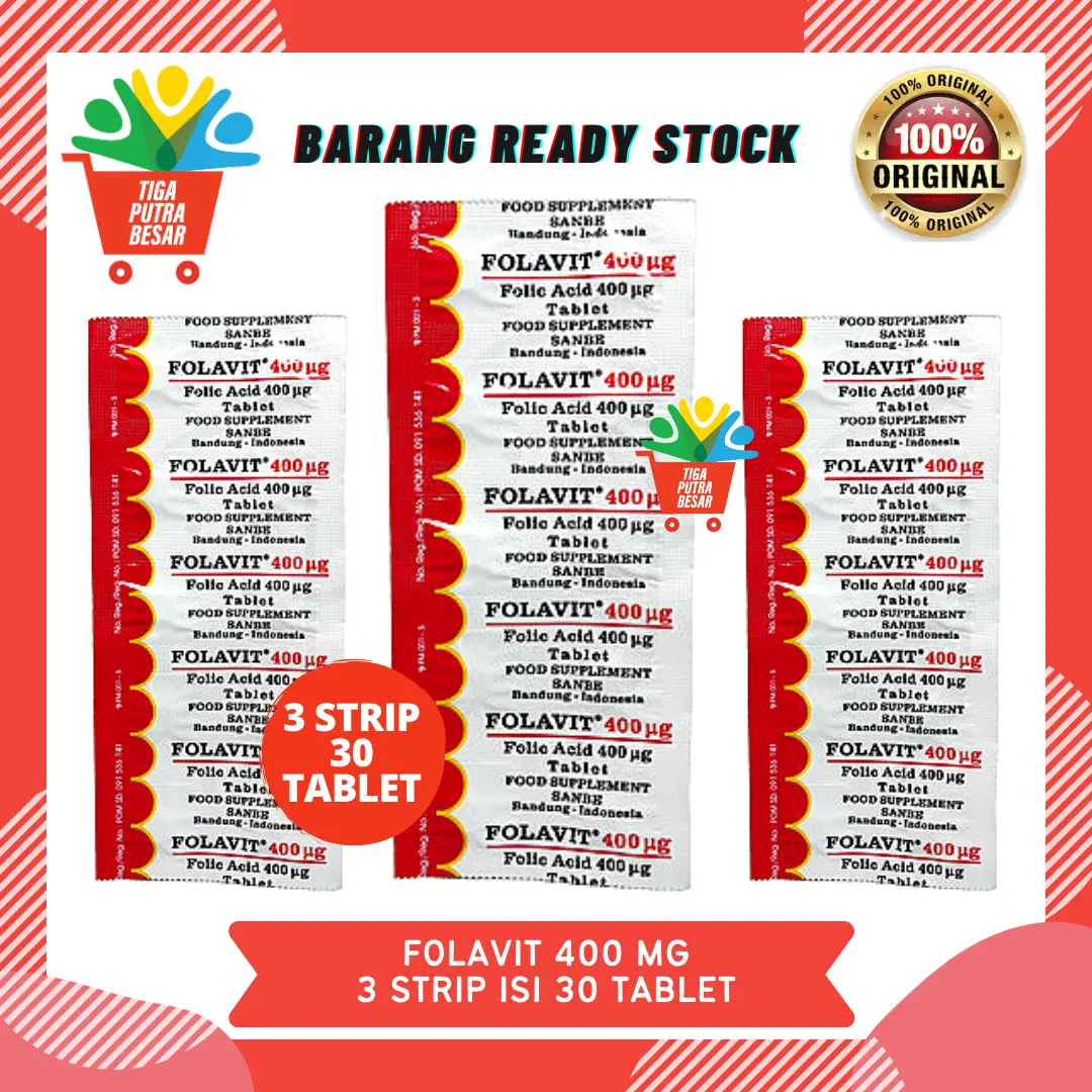 FOLAVIT 400 MCG ASAM FOLAT 3 STRIP ISI 30 TABLET