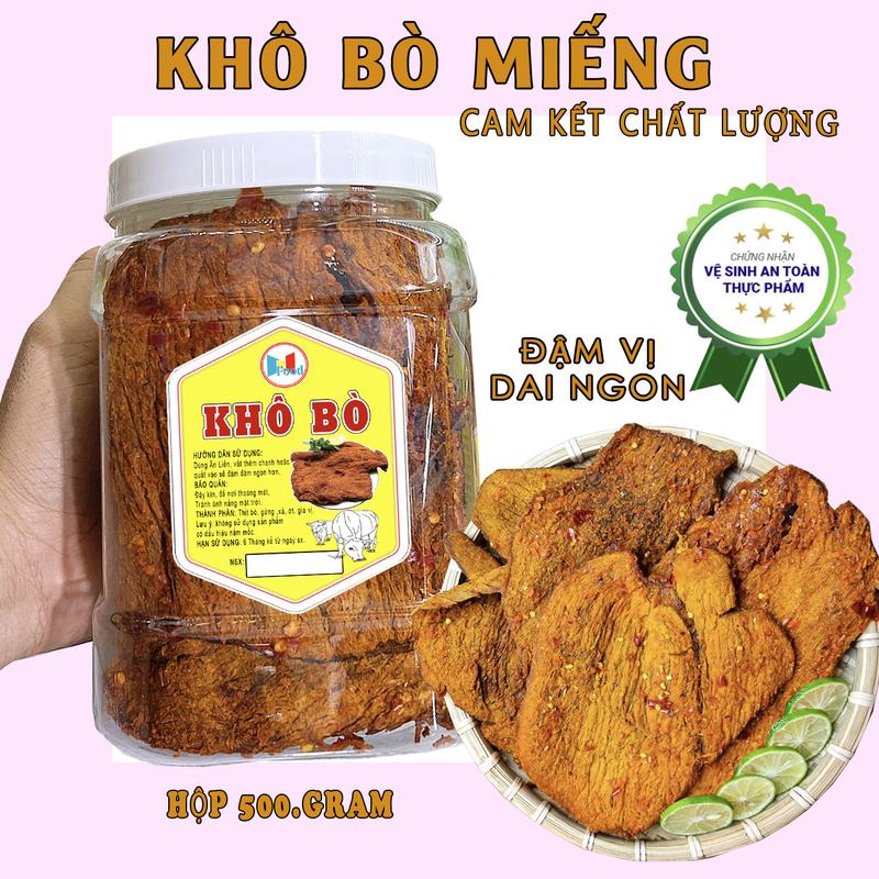 500GRAM KHÔ BÒ MIẾNG MỀM LOẠI 1 KHÔ BÒ HỒNG NGỰ - THƠM NGON - ĐẬM VỊ BÒ ÍT GÂN