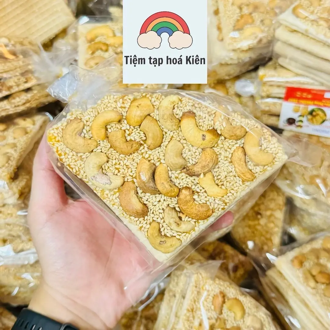 (2 bịch) Kẹo hạt điều đặc biệt thơm ngon, đặc sản miền tây (Ăn Vặt)