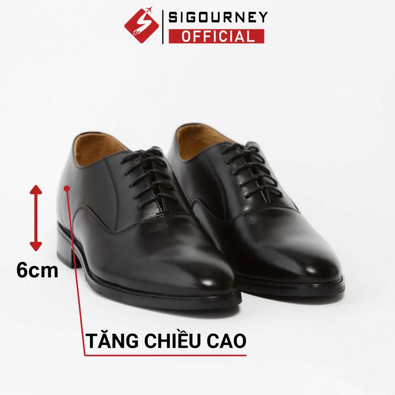 [Đế Gỗ - Tăng Chiều Cao] Giày Độn 6cm Đế Phíp Gỗ Cao Cấp SIGOURNEY SCC-08 Nam Đế Bằng