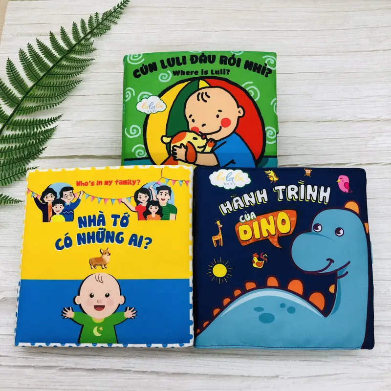 Sách vải đa tương tác cho bé Lalala Baby nhiều chủ đề hấp dẫn, kích thích đa giác quan kích thước lớn 18x18cm 3