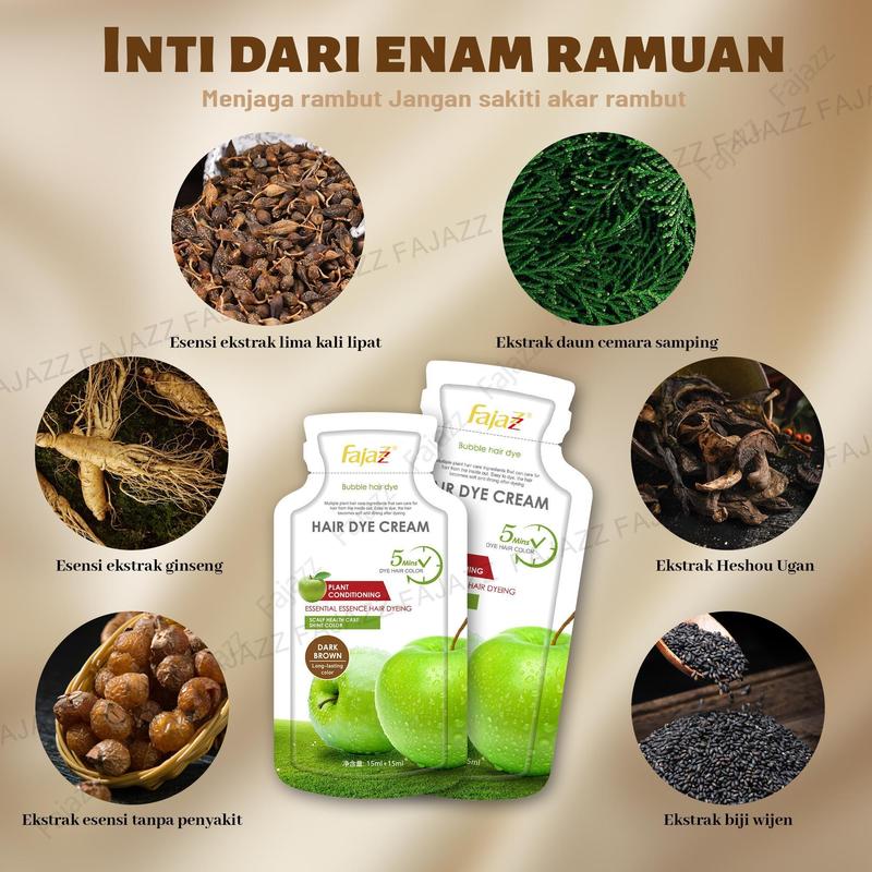 【FAJAZZ+Masker rambut gratis】150ML/5PCS  Pengoperasian sederhana, penyimpanan mudah, pewarna rambut beraroma, pewarna rambut jenis gelembung. 3