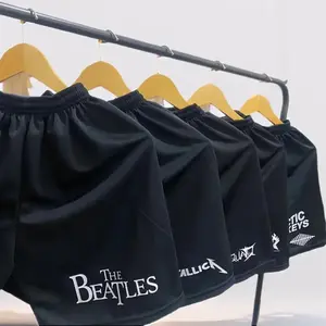 Paket 5 Pcs Celana Pendek Boxer Pria Wanita Black Motif Nyaman Shorts Santai