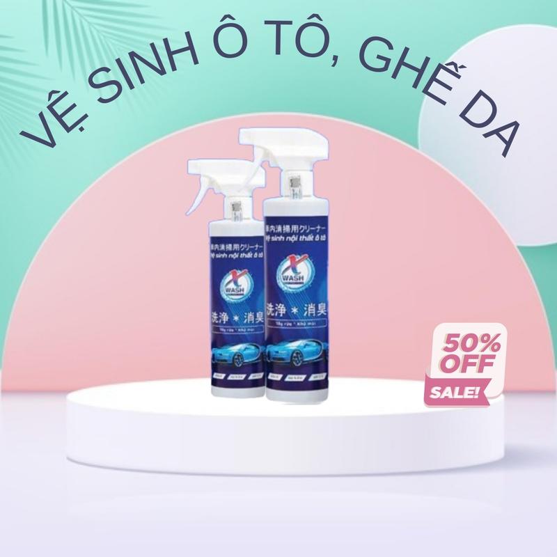 [CHÍNH HÃNG] Chai xịt vệ sinh nội thất ô tô Xwash Ghế Da, vải nỉ, làm sạch và khử mùi xe hơi 500ml