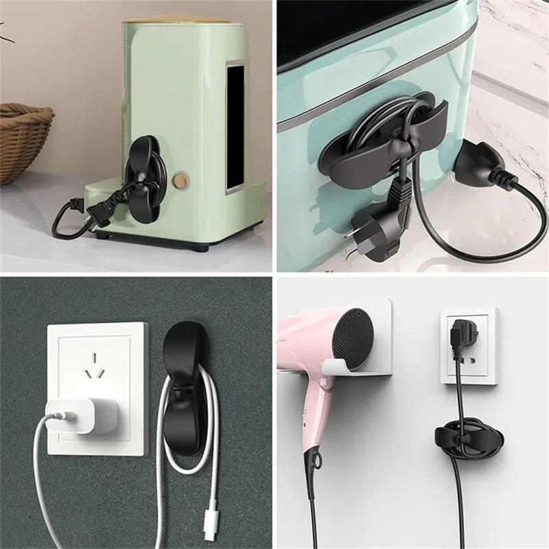 Kitchen Storage Cord Winder, 12pcs Self-adhesive Plug Fixed Power Cord Organizer, Electrical Cable Cable Management, Home Organizing Storage Tool 6