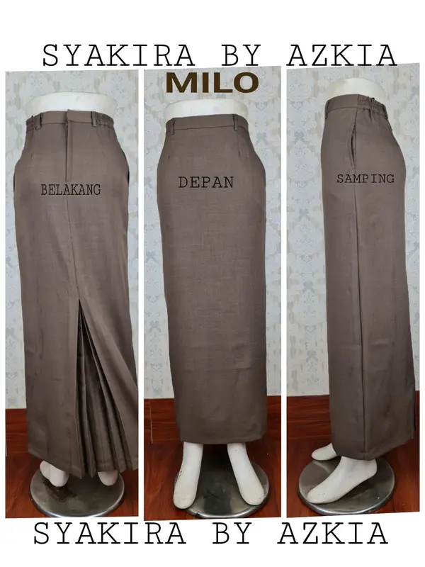 Rok kerja kantor wanita bahan model span warna pink baby,khaki, silver, coksu, putih, milo, dongker, abu tua dan maroon Brand Syakira by Azkia Putih Slim-fitting Stretch Formal 5