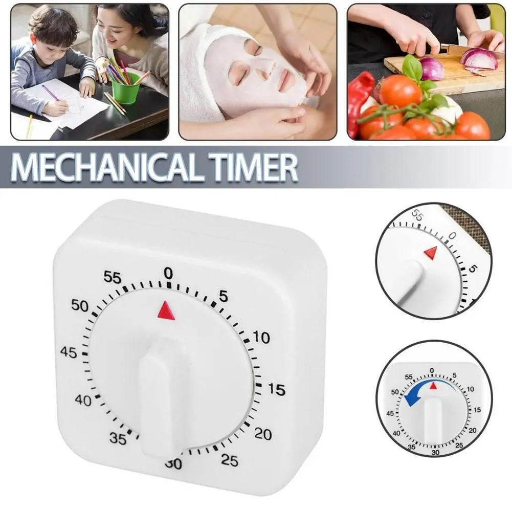Kitchen Mechanical Timer Hour Alarm Topwatch Counter Alarm Preparation Square 60 Minute Mechanical Timer Reminder Counting