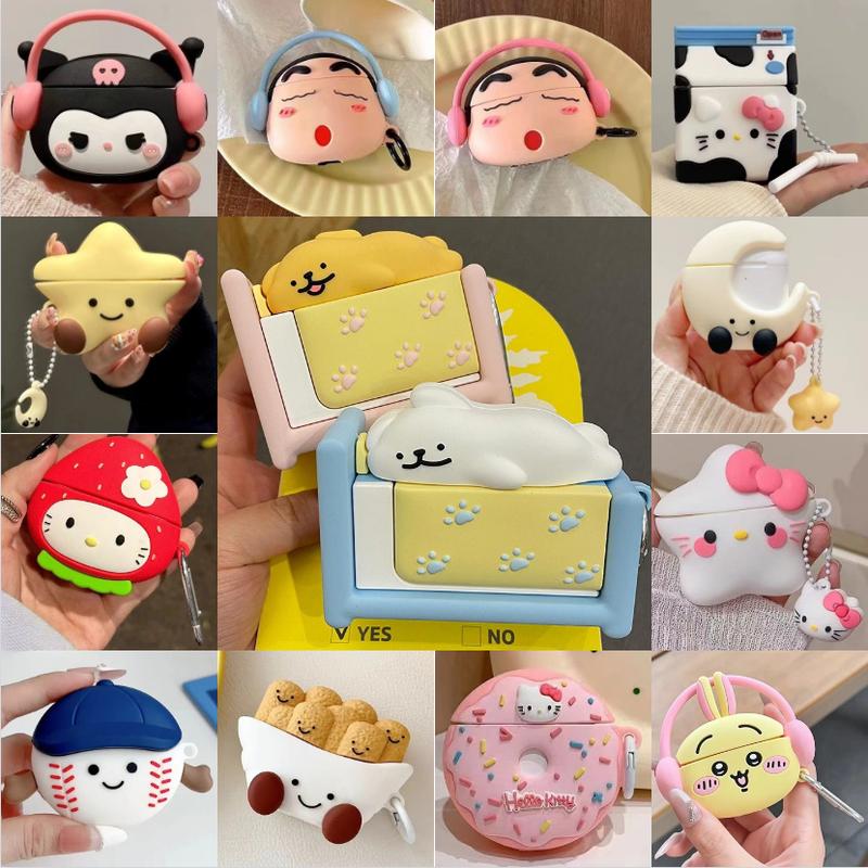 Product Introduction of New Air Pods 4 Cartoon cute Listen to music Crayon Shin-chan for Apple Airpods Pro 2 three-dimensional protective cover Air Pods 3 earphone cover Apple Air Pods 1 silicone case 0