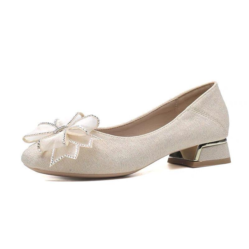 Product Introduction of Pumps women thick heels engagement shoes new evening style gentle all-season low heels daily wear bridesmaid shoes 2022 Girl Footwear 18