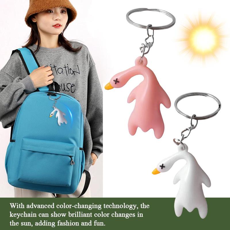Product Introduction of Funny Color Change Duck Bag Pendant UV Simulation Roast Duck Car Pendants Keyrings For Handbag Accessories Gift 21