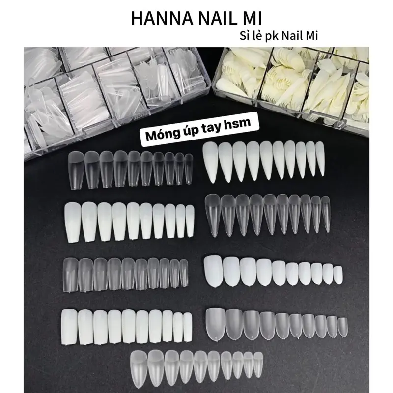 Móng úp tay HSM chuẩn form chính hãng[hộp 500móng]  Nữ- làm Nail