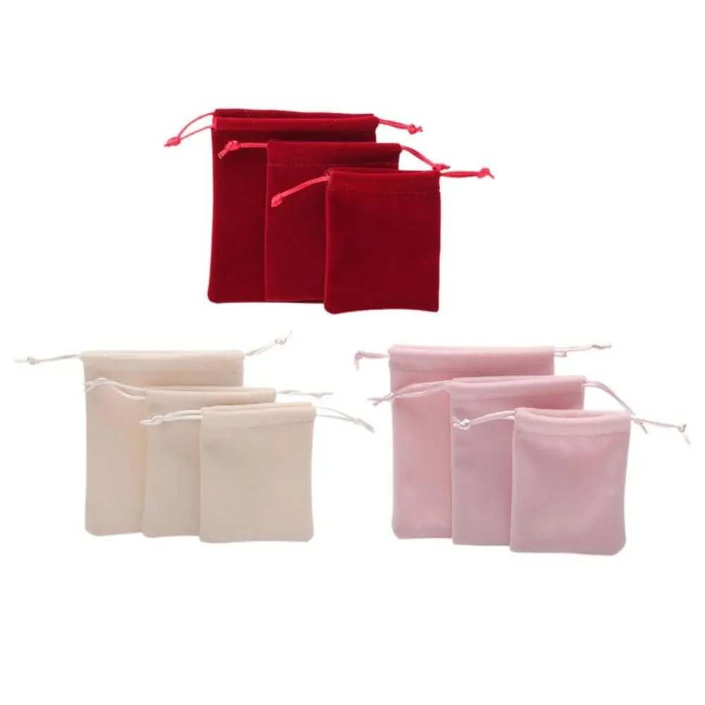 3 Pieces Jewelry Drawstring Pouch Gift Bags Portable Gemstone Accessory Packaging Bags Cosmetic Makeup for Party