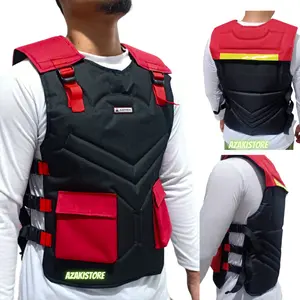 Rompi Motor Anti Angin Body Protector Hitam Merah Karet Motorcycle Pelindung