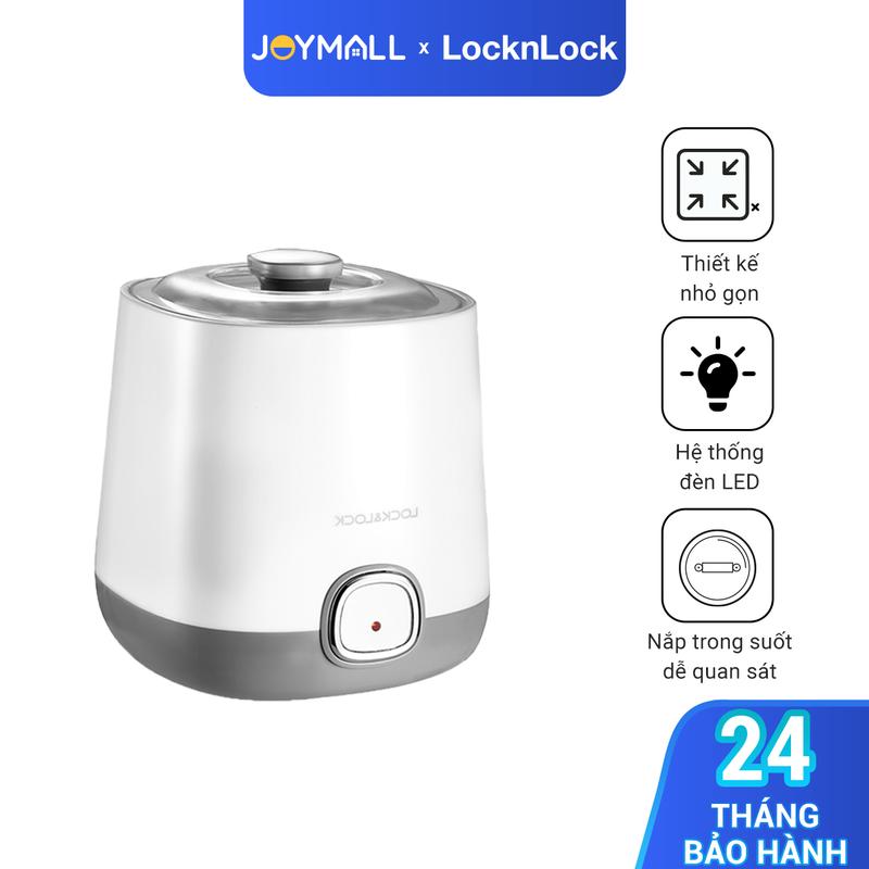 Máy Làm Sữa Chua Lock&Lock EJY110SLV 1000ml - Hàng Chính Hãng Nắp Nhựa Trong Suốt Dễ Quan Sát Lên Men Tự Động - JoyMall
