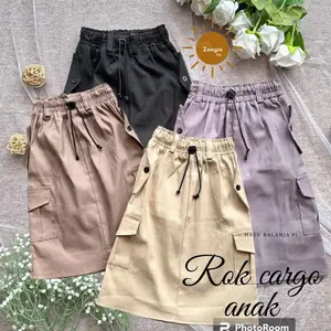 Rok cargo anak 1-12 Tahun kargo Panjang perempuan Katun