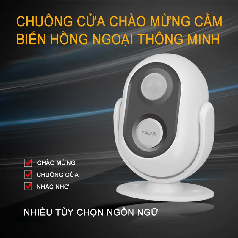 Chuông báo khách hồng ngoại không dây, chuông cảm biến báo khách C9PLUS 0