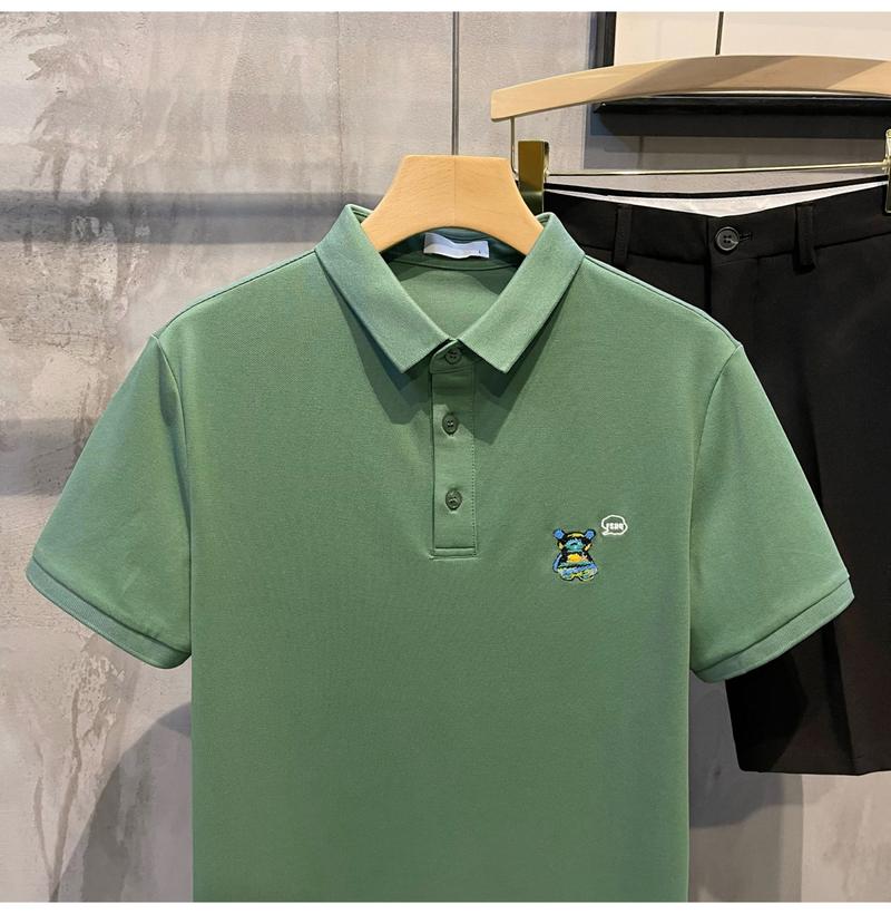 Product Introduction of New Bear Embroidery Polo Shirt Simple Fashion Men's Top 24
