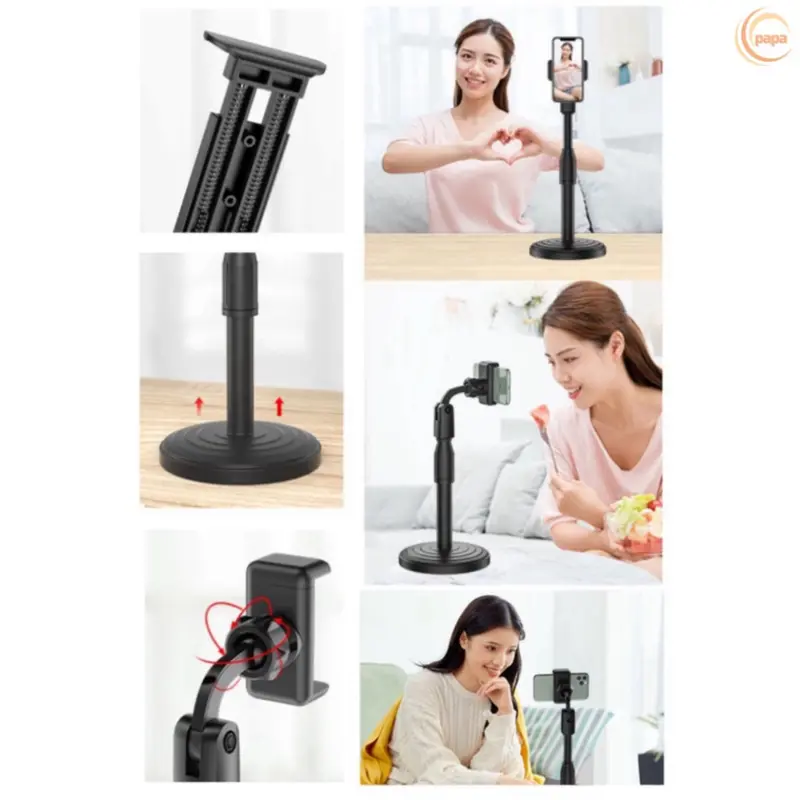 Giá Đỡ Điện Thoại Livestream để Treo Kẹp Quay Phim Ghi Hình xem video Ổn Định Xoay 360 Độ - Chiều Cao 38mm. 5