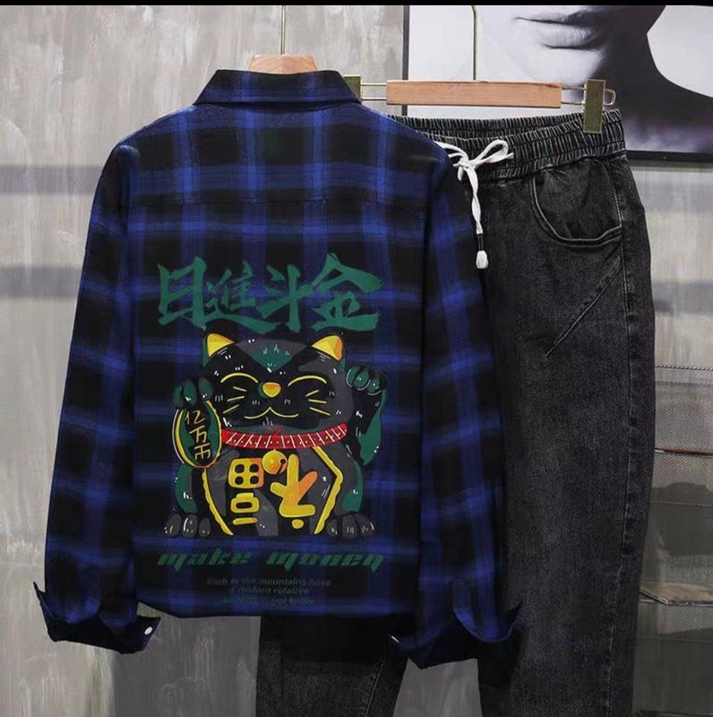 Áo Sơ mi sọc caro Unisex chất liệu kate thoáng mát và mềm mại 4