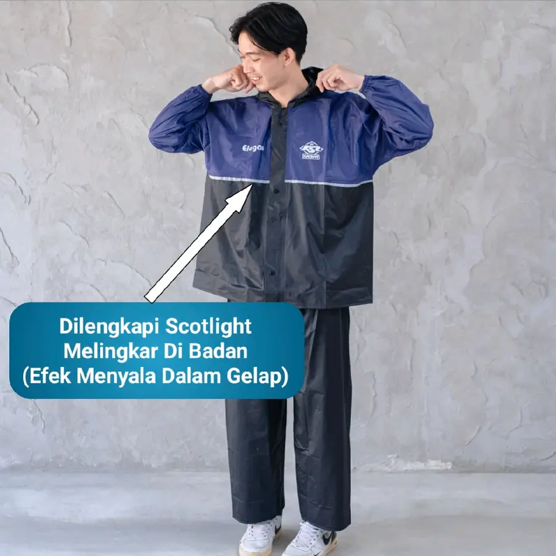 Jas Hujan Kaisar Full Press Sealing Pria Wanita Dewasa Terbaik Setelan Jaket Celana Anti Rembes 1