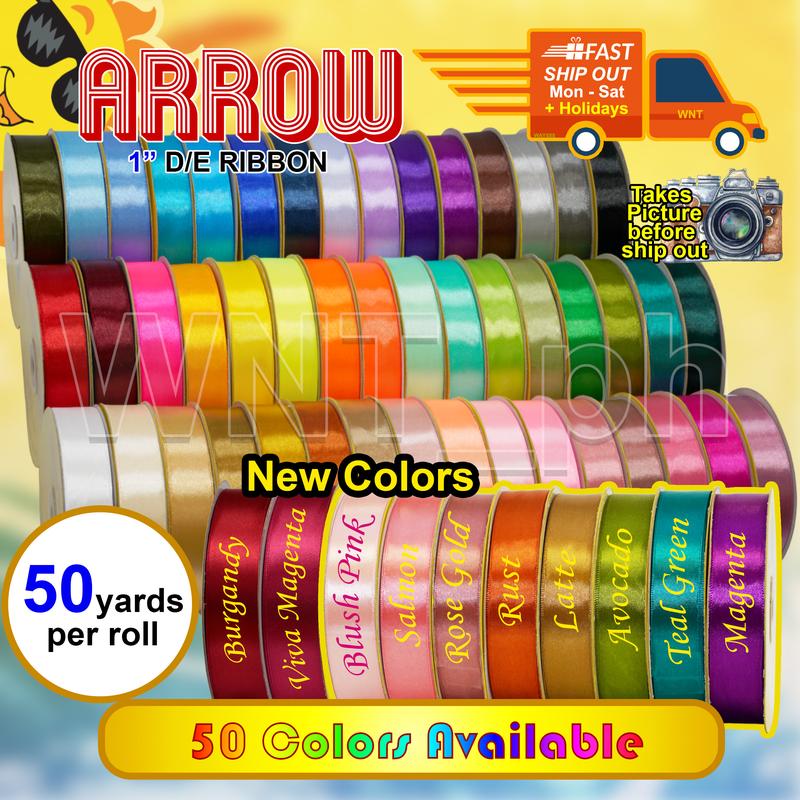 Ano Ang Ribbon (50 yards roll) 1 inch ARROW Satin Ribbon Double Edge decorative ...