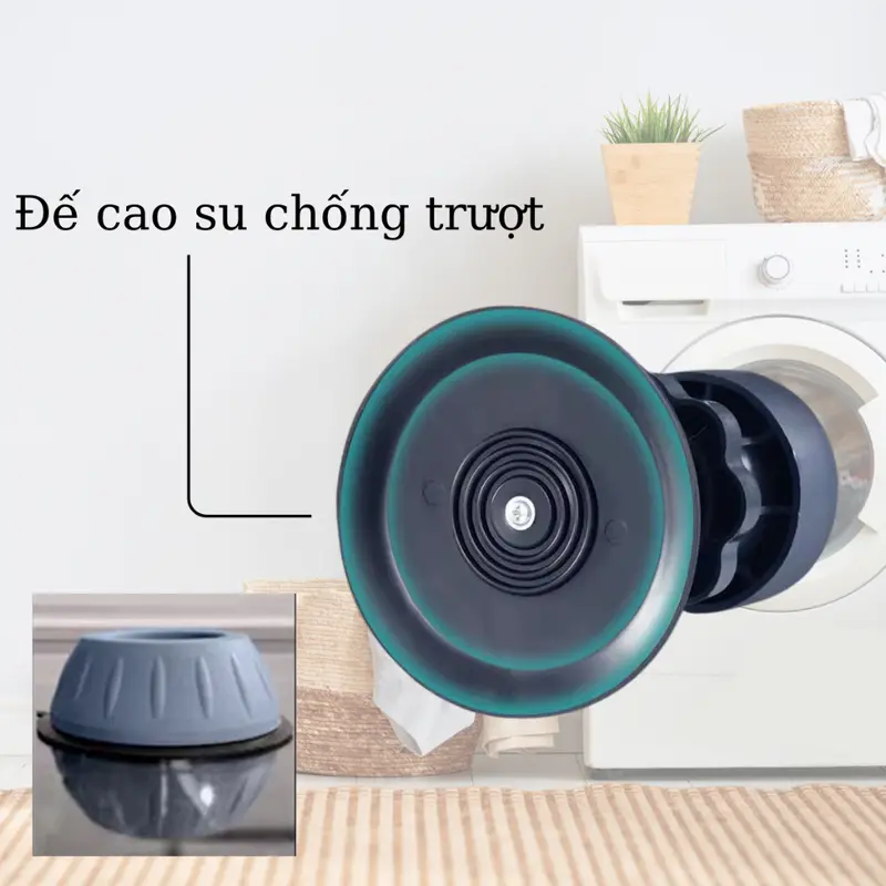 Bộ 4 chân chống rung tăng giảm cho máy giặt, tủ lạnh - Đế cao su chống trượt 1