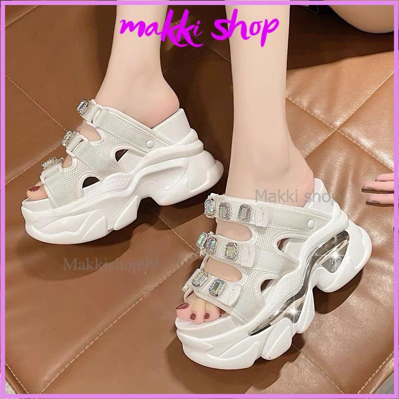 Hàng L1 Dép đế cao 11cm dép độn đế quai vải hàng QC full box dép sandal