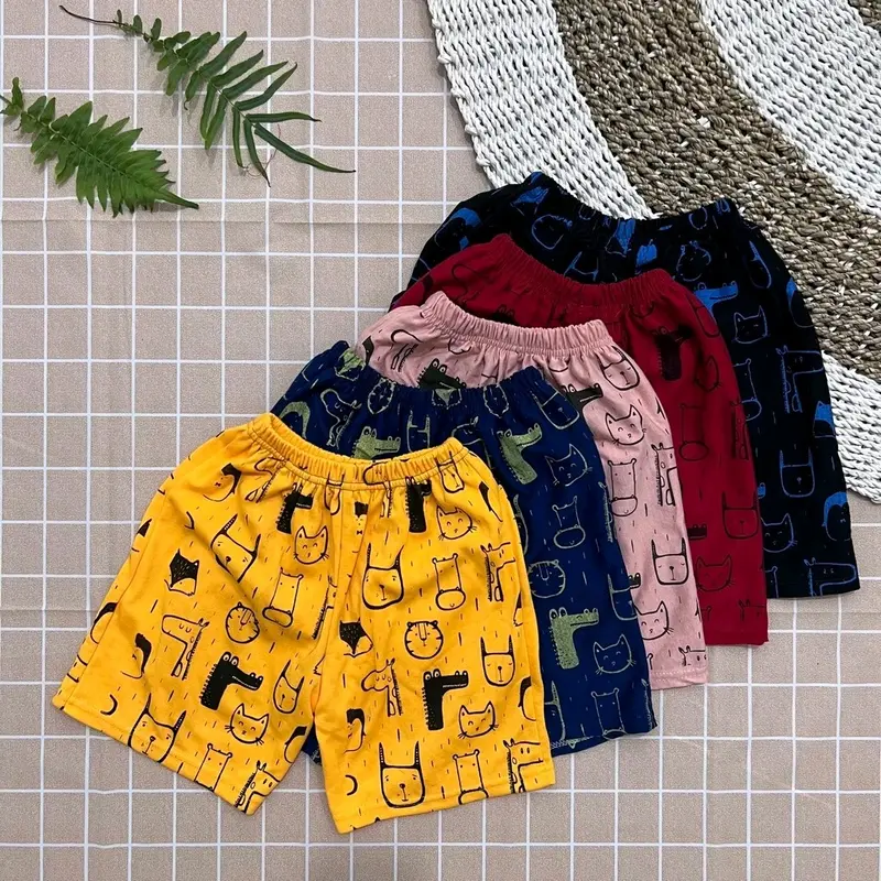 (10 pcs Harga grosir) celana anak pendek harian motif hewan Katun Santai Fashion 2