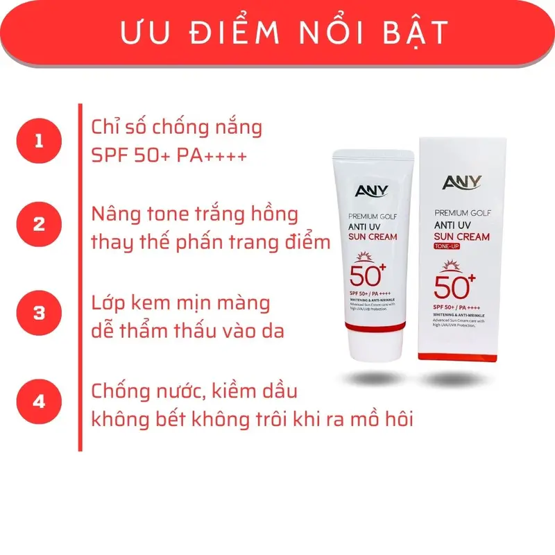 Mua 1 Kem Chống Nắng ANY  PREMIUM GOLF ANTI UV TONE-UP SPF 50+/PA+++60ml 1