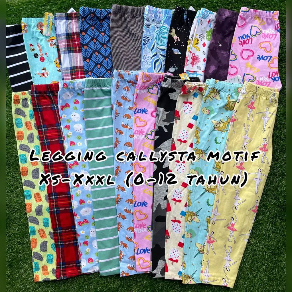PAKET 3 PCS LEGGING CALLYSTA ANAK 1 - 12 TAHUN BEBAS PILIH MOTIF