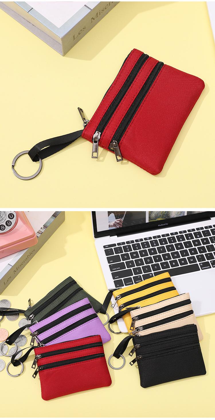 Product Introduction of Women's Coin Purse 2024 New Color-Block Zipper Wallet Short Fabric Multi-Layer Zipper Bag Coin Card Storage Bag st  argo  bag ordering  mini  kelly  bag  straight  china mini  kelly  china  bag bag  bestie1 tas  branded  dari  china mini mewah tapi 9